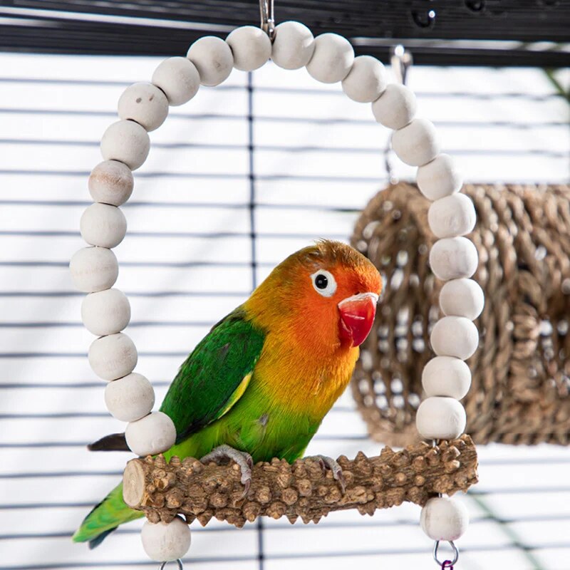 Bird Ladder Perch for Cage, Natural Wood Bird Parrot Perch Stand Parrot Perch Bridge Climbing Chewing Toys for Small Medium