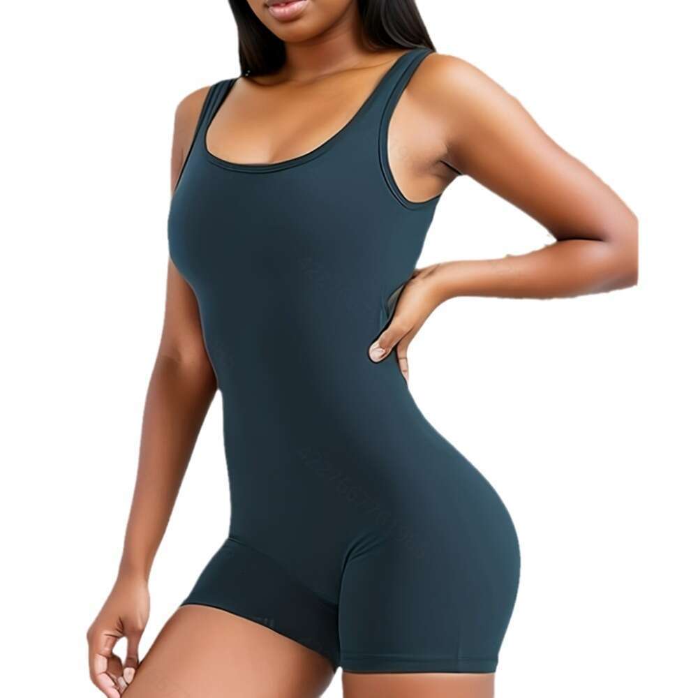 New European and American jumpsuit with no awkward es, hollowed out beautiful back, body training, fiess exercise jumpsuit, women's 2025 new casu