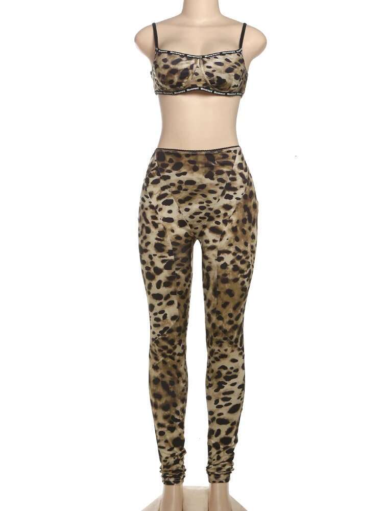 Weird Puss Summer Sexy 2 Piece Set Women Tracksuit Sporty Camisole Vest+Leggings Skinny Activity Fit Stretch Streetwear Outfits