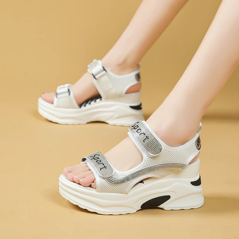 Sports Sandals for Women Summer Fish Mouth Wedge Muffin Platform Daddy High Heels To Increase Womens Shoes 250303