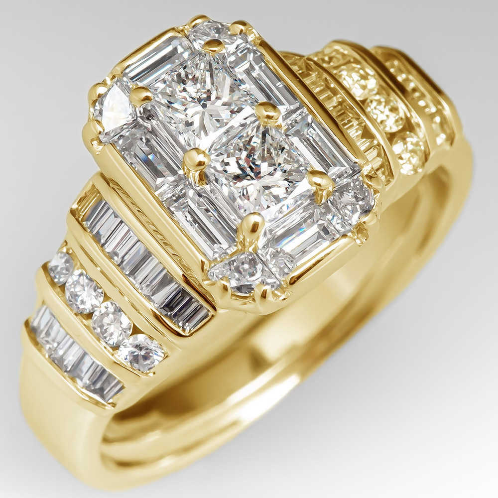 Couple Rings Wedding Accessories Fashion Engagement Proposal Diamond Ring Female Simple Full Set T-shaped Zircon Ring r7636 H25303 QLGZ