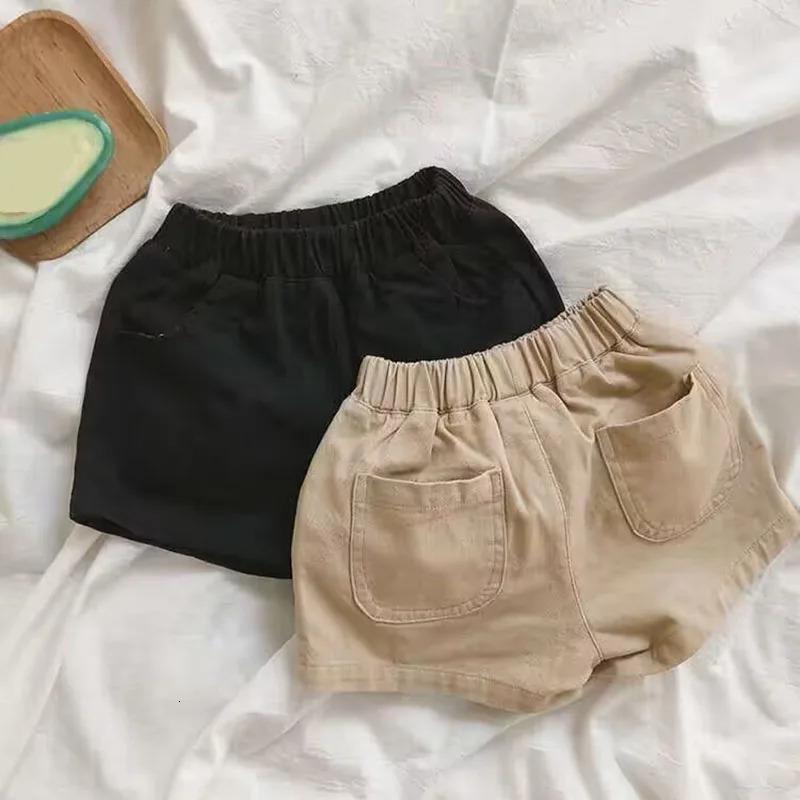 Boy Short Pants for Toddler Kids Childrens summer Clothes Baby Boys Shorts Solid Khaqi Biege 250304