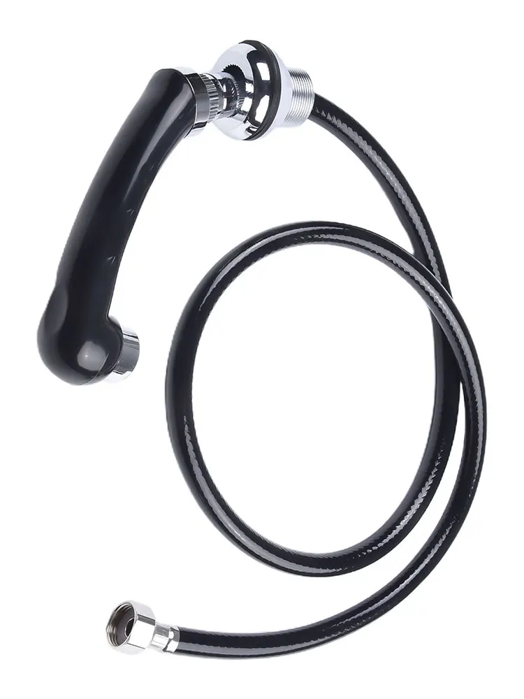 1Pc Shower Head With Hose Shampoo Bed Shower Head Salon Washbasin Hose Barber Shop Rinse Salon Black Alloy Shower Faucet