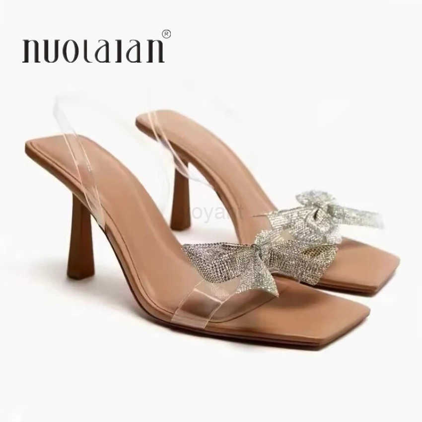 2023 Wan Heeled Sandals Wens Sandals Summer Transparent High H Sandals Elegant Stiletto Slingback Shoes Z250304