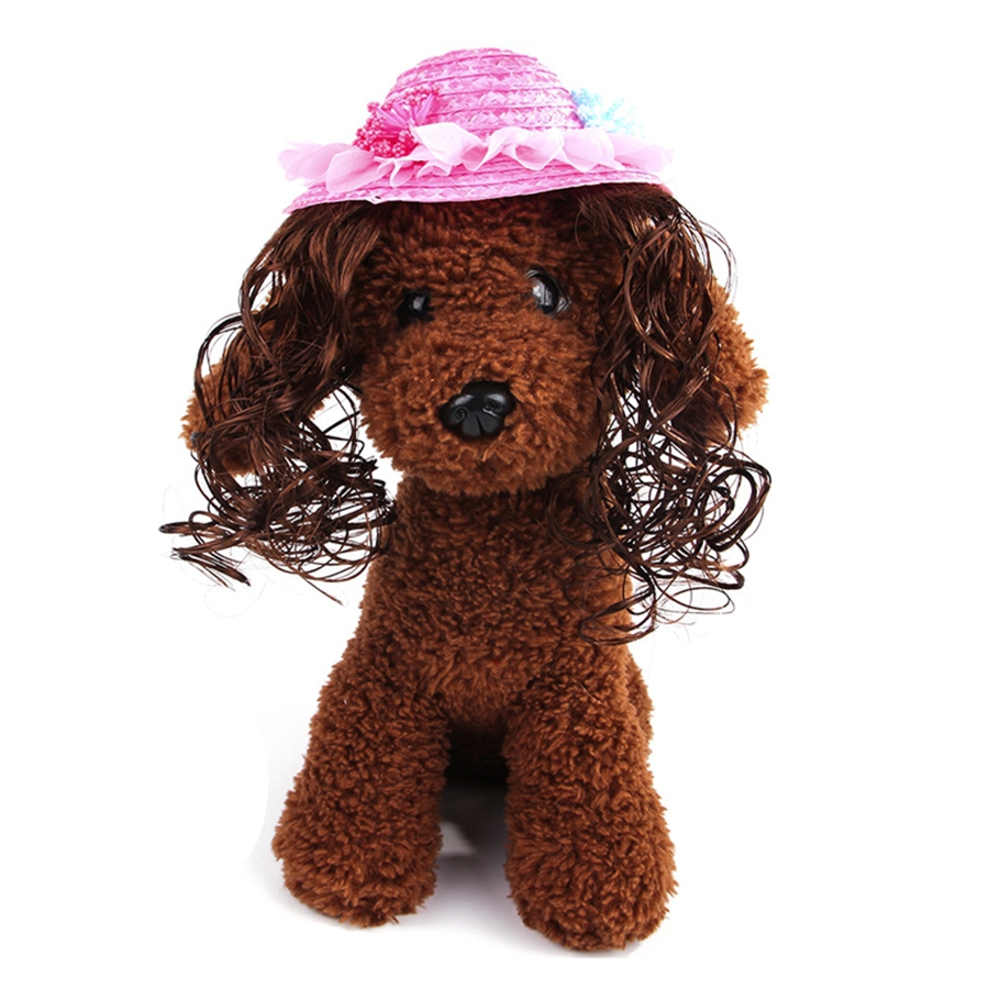 1pcs Dog Accessories Pet Accessories Pet Princess Hat Sun Hat Teddy Xishi Wig Hat