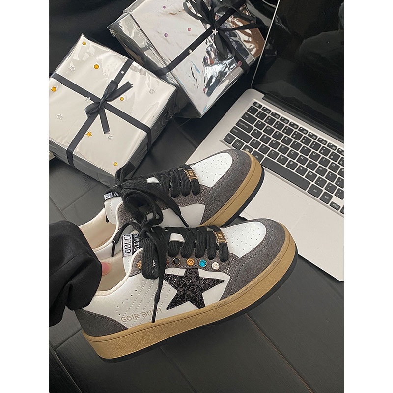 Niche design versatile star shoes for women autumn and winter style breathable student casual sports shoes, contrasting color sneakers