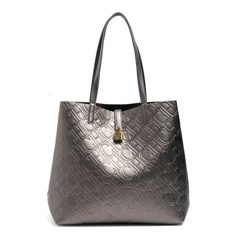 CH Premium Feeg Pure Colour Letter Emed Design Handbag Shoulder Bag Classic Fashion Ladies Crossbody Large Capacit