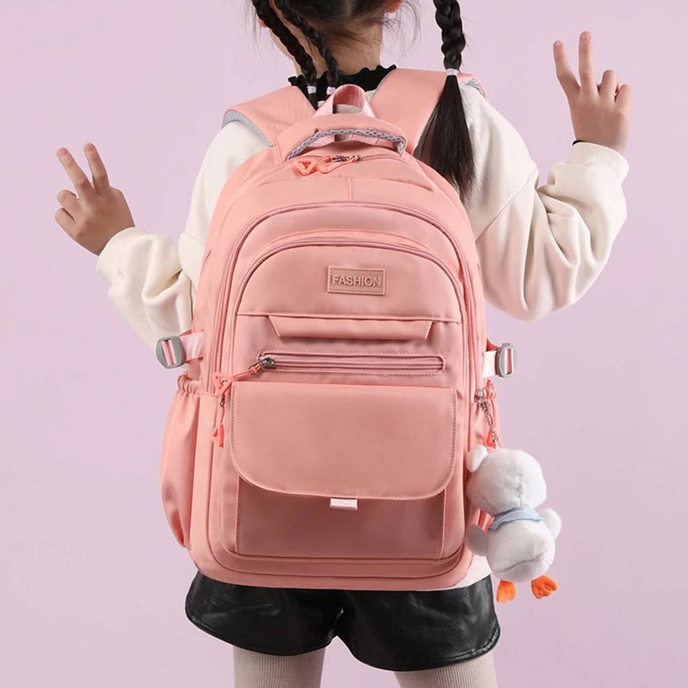 Ship from US College Student Rucksack Large Capacity Travel Bookbags Simple Fashion Waterproof Multifunctional with Pendant for Outdoor Sport 250304FB
