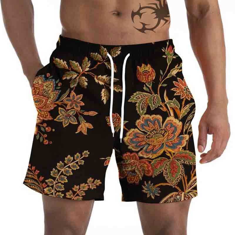 Vintage Coconut Tree 3D Printed Beach Pants New Mens Seaside Casual Loose Short Pants Women Fashion Hawaii Surf Board ShortsT250304