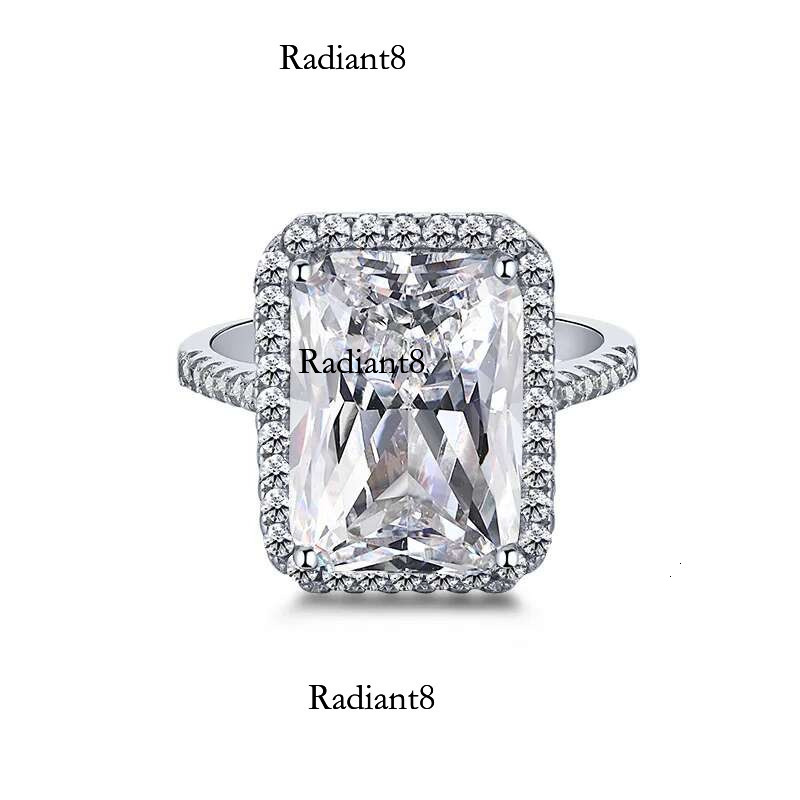 Lihong Light classic sterg sier square moissanite ring as a jewelry gift for women's engagement party