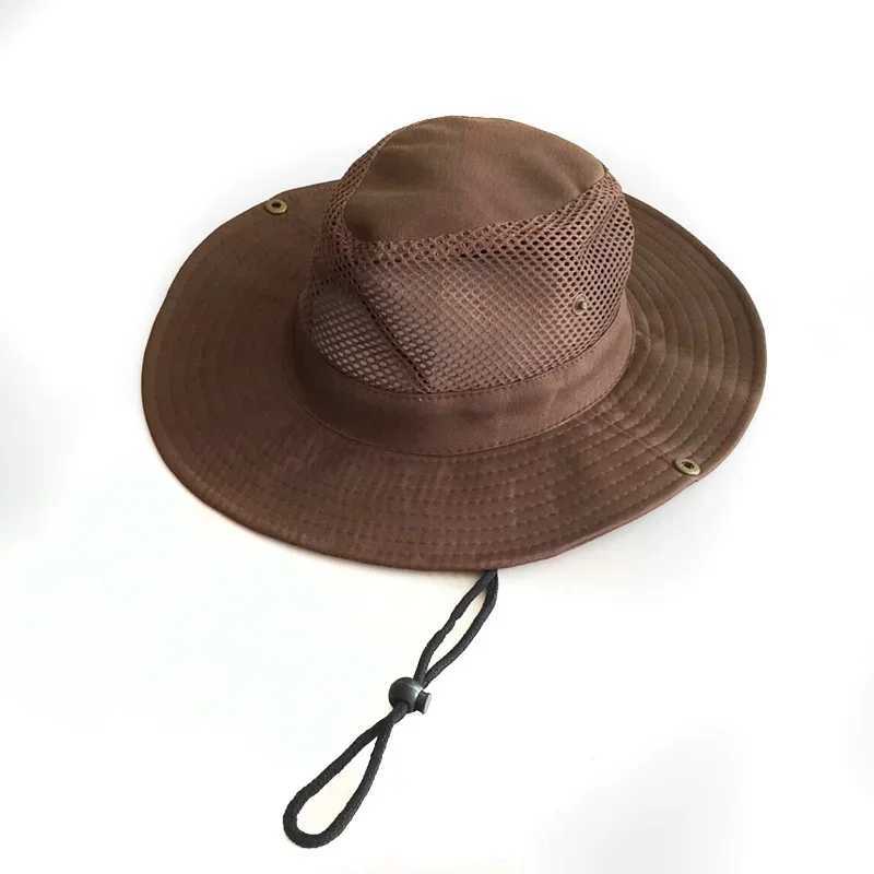 Summer Mesh Fishing Hat Outdoor Breathable Casual Cool Hat Mountaineering Sun Fisherman Hat (7 Colors)XJ250304