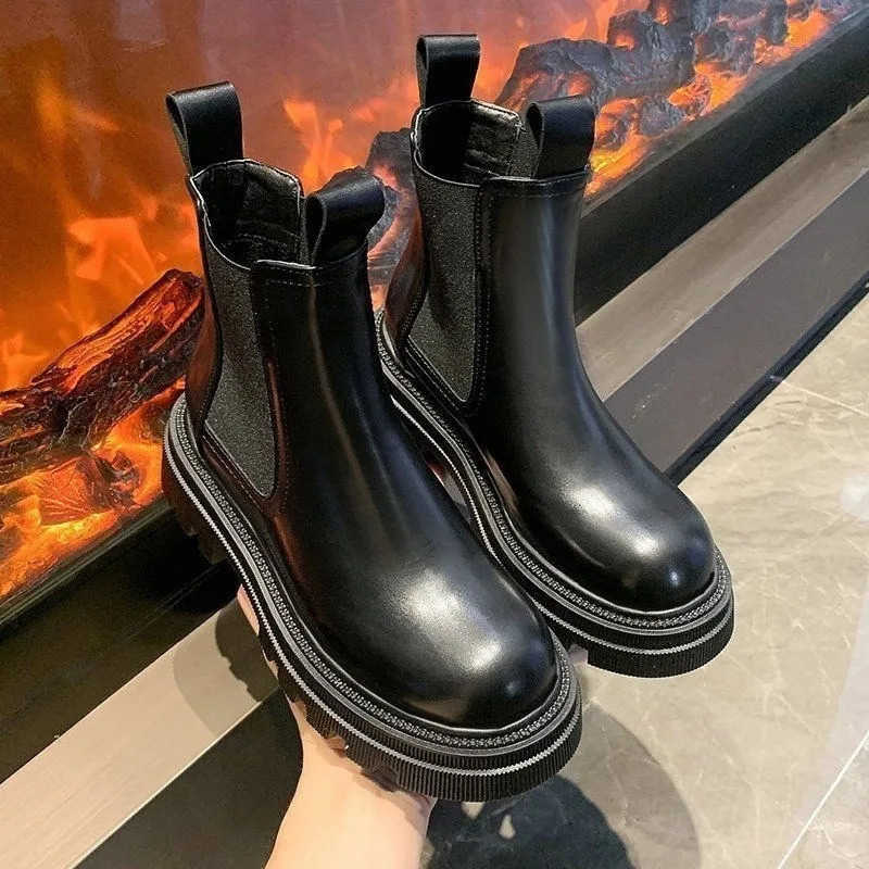 Hot Selling Wen Autumn Winter Boots Classics Solid Elastic Band Slip On Boots British Versatile Short Boots Botas De Mujer Z250304
