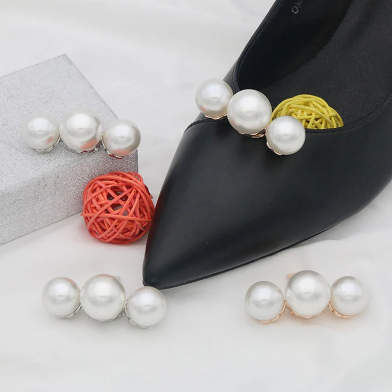 1Pc Lady Shoe Pearl Clip Decorative Clips Wedding Women Bride High Heel Removable Charm Buckle Clamp Shoe Decorations 250218