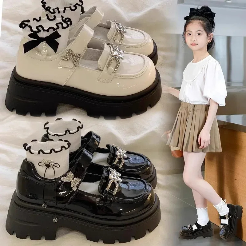 Children Leather Shoes for Girls Autumn Fashion Princess Soft Bottom Comfortable Casual Antislippery Versatile 250303