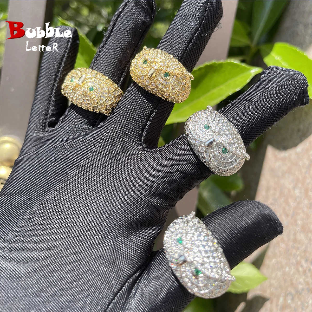 Couple Rings Wind hip-hop owl ring real gold electroplating fashionable and personalized trendsetter ring H25303