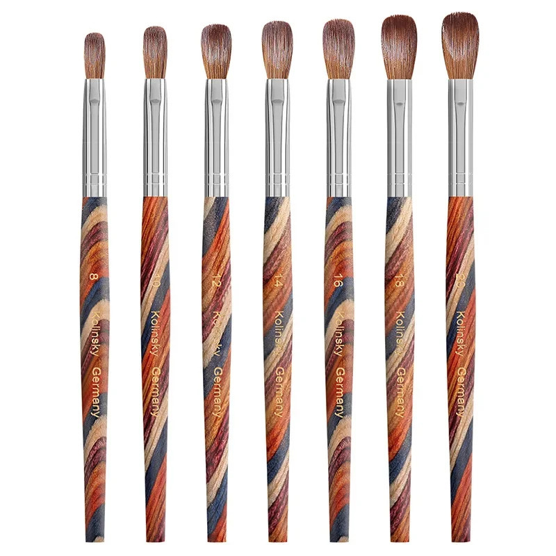 Tianmi 100% pure Kolinsky nail brush bar wooden nail pen UV gel polishing extender hand painting brush 250304
