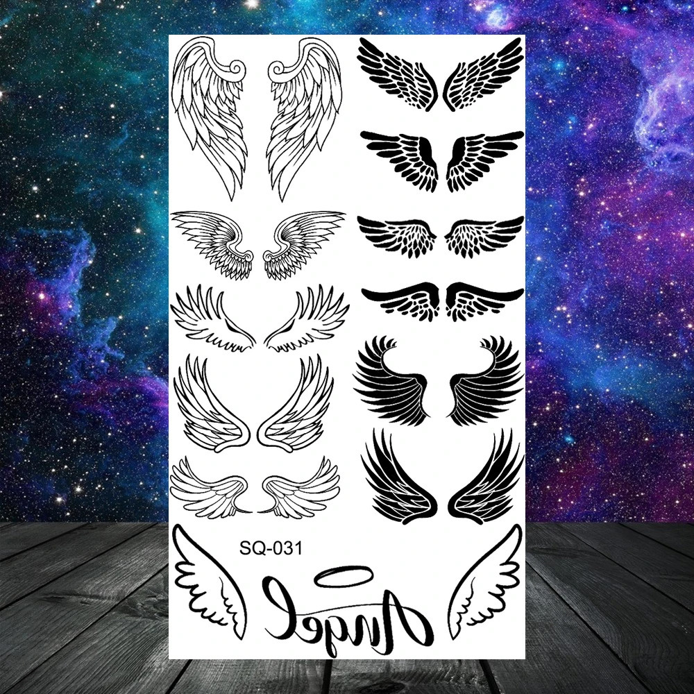 Little Wings Skull Infinity Temporary Tattoos For Women Men Adult Butterfly Snake Realistic Tattoo Body Maple Leaf 250219