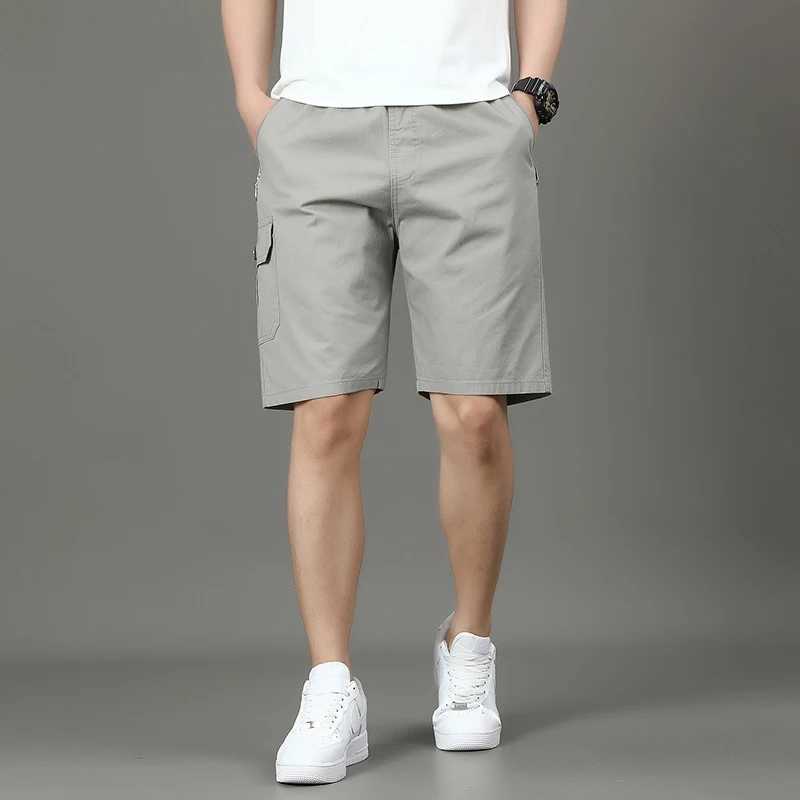 Summer new mens work shorts pocket zip trend versatile casual trousers five work trousersT250304