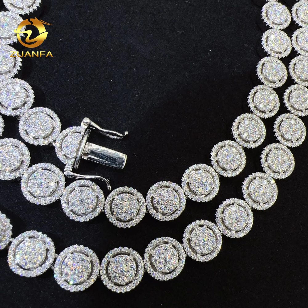 Fine Sterg Sier S Hip Hop Iced Out Vvs Moissanite Dia Jewelry Necklace Tennis Chain