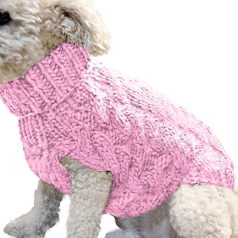Winter Warm Knit Dog Sweater for Small Dogs & Cats - Cable Knit Puppy Pullover, Cozy Pet Clothing for Chihuahua Yorkie Teddy in Cold Weather