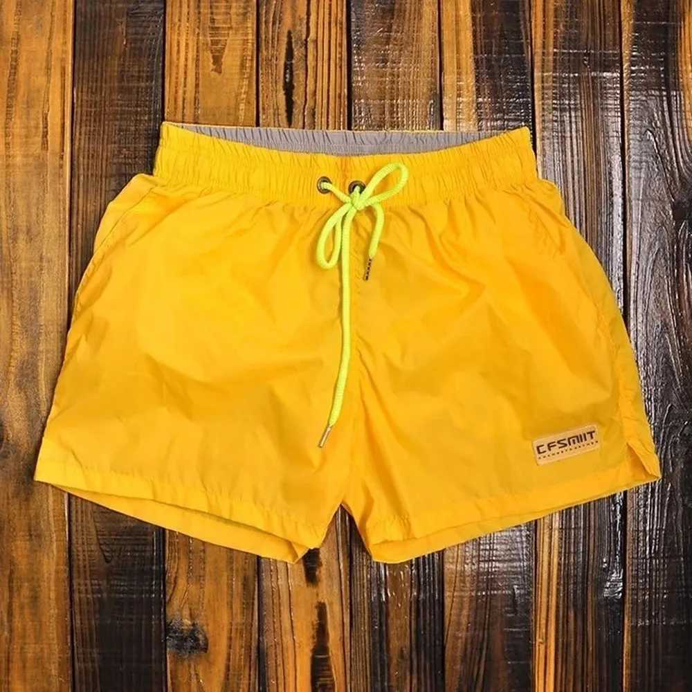 Mens Swimming Trunks Basic Solid Color Sports Fitness Jogging Shorts Quick-Dry Personality Beach Vacation Shorts MenS ClothingT250304