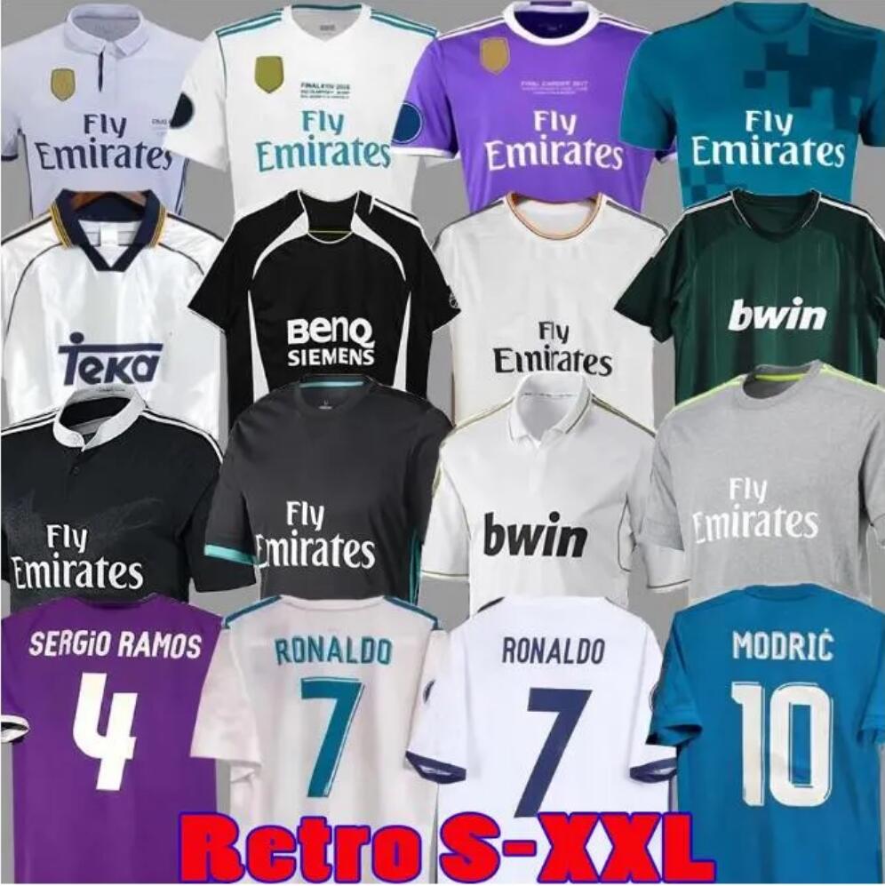 Retro Vintage soccer jersey Real RAUL mADRIds football shirt long sleeve GUTI Sergio Ramos SEEDORF CARLOS 99 00 04 05 06 07 12 13 14 15 16 17 18 RONALDO ZIDANE