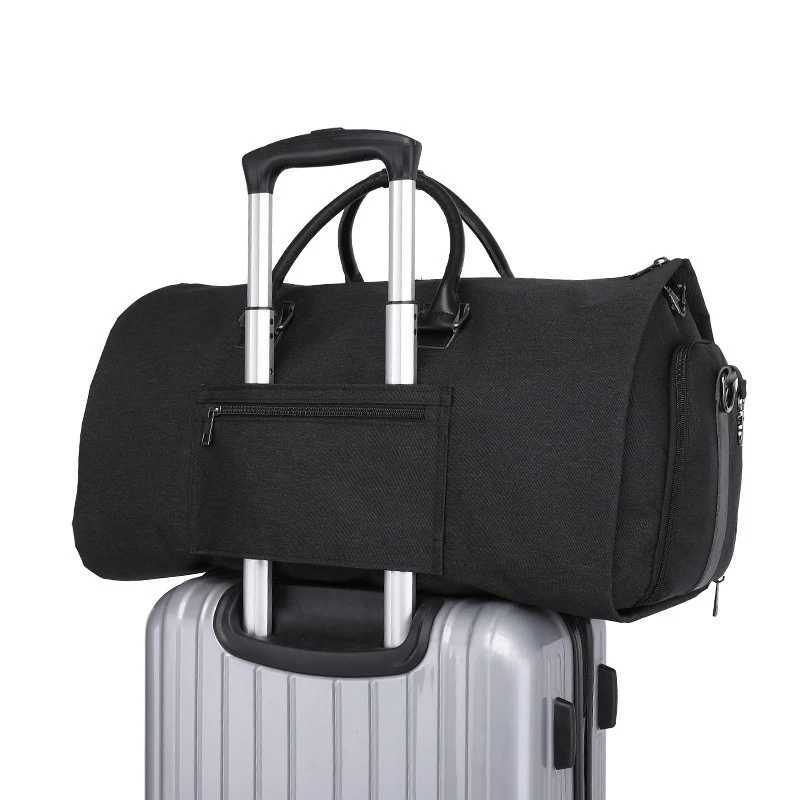 Mens Hand Luggage Bag Sport Travel Bags Large Capacity Garment Handbag Folding Business Shoulder Bags Shoes Compartment XM137 Y250304