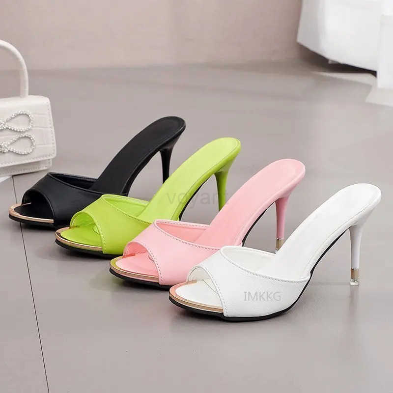 2021 Sexy Summer Thin High H Sandals Lady Pumps Classics Slip Shoes Wen White Wedding Party Shoes Z250304
