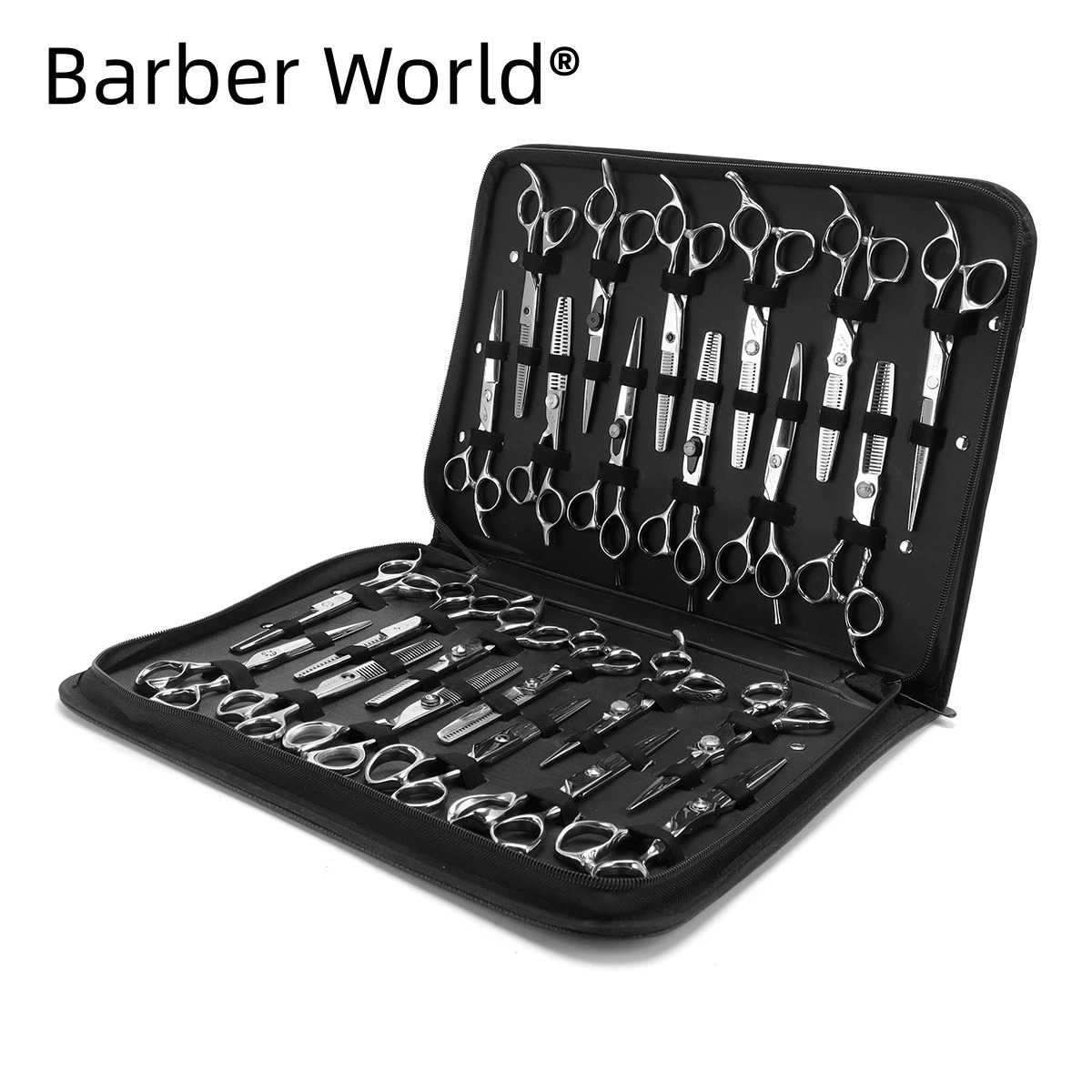 Barber Scissors Storage Case 24 Grids Salon PU Leather Pouch Haircut Shears Holdster Bag Portable Hairdressing Storage Box 250304