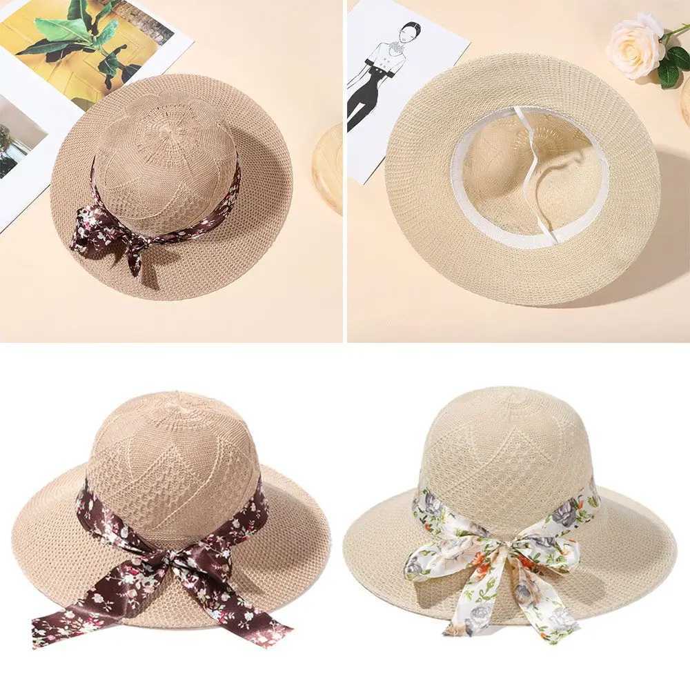 Beach ladies fashionable summer womens hats womens sun hats ribbon fisherman hats womens Str hats La casual sun hatsXJ250304