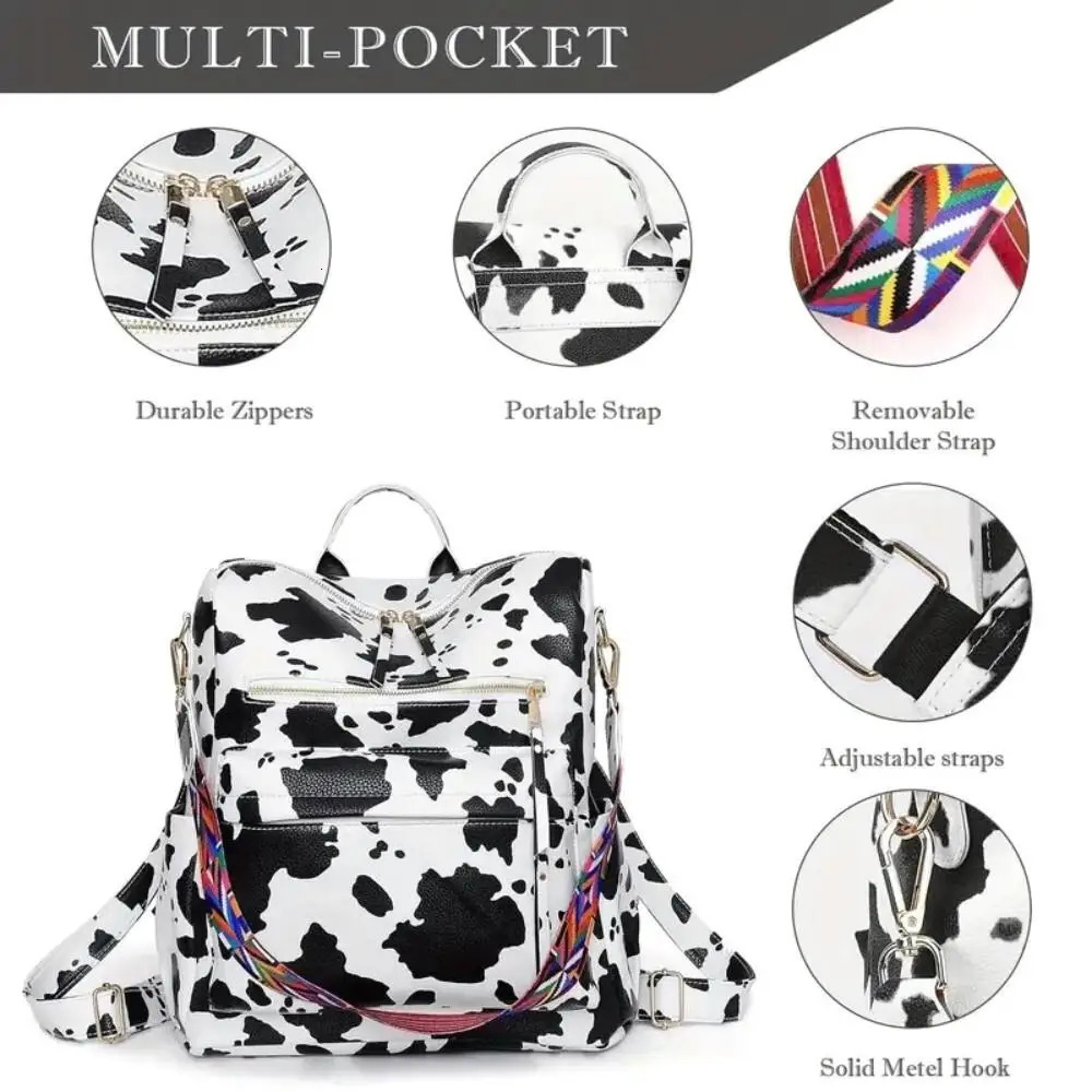 Ship from US Fashion PU Womens Shoulder Bag and Multi functional Backpack Travel Zipper 250304FBB