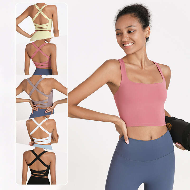 European American sports underwear, women's shockproond beautiful back, outdoor running and fiess bra, sexy yoga vest, detachable chest pad, 2025