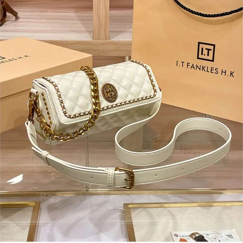 Light Brand Women's Handbag New Designer High-Quality Shoulder With Contrasting Color Retro Crossbody Chain Bag