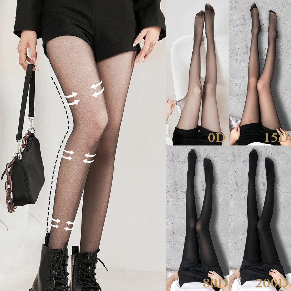 Black Stockings Leggings Hosiery Slim Breathable See Through Antihook Ultra Thin Tights Medias Silk Pantyhose 250304