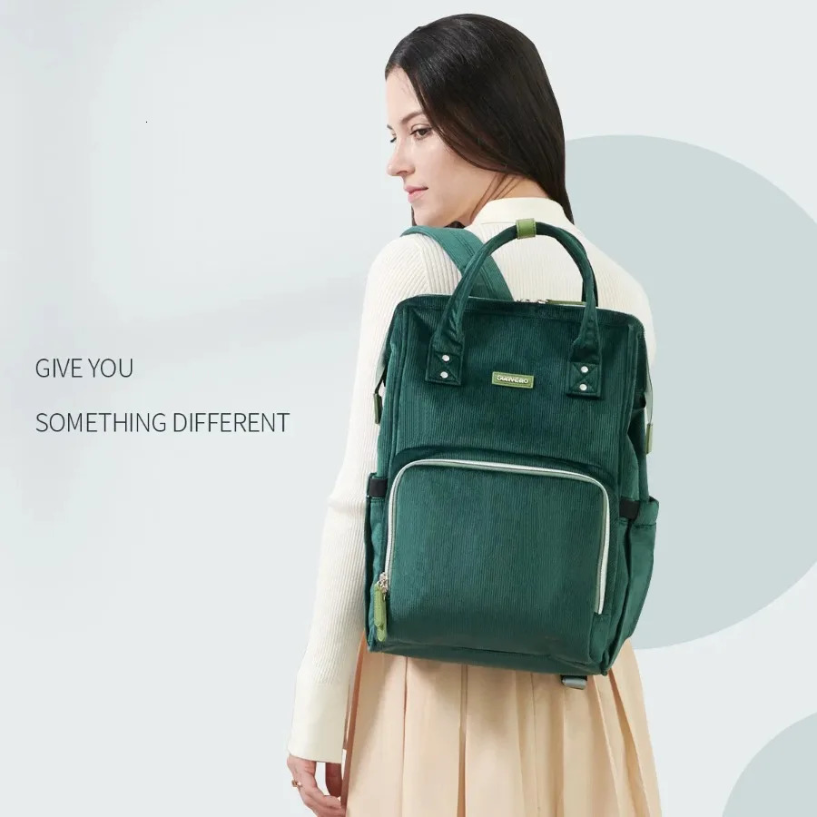 Ship from US Velvet Stitching Diaper Bag Backpack Large Capacity Tote Shoulder Nappy Organizer Waterproof Fabric Insulated Pockets for B 250304FBB