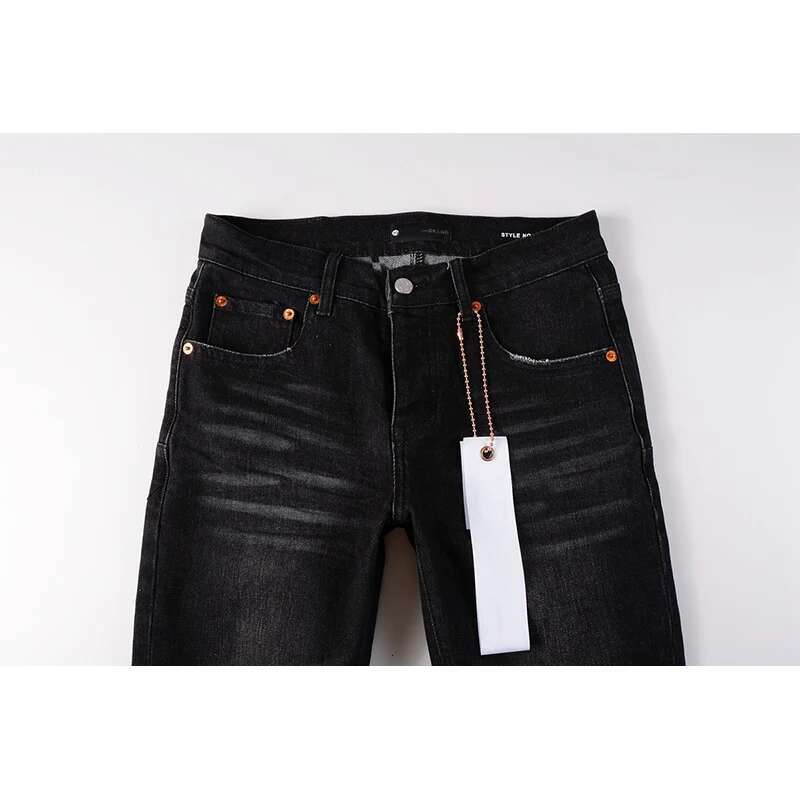 Americans High Street Style Distressed Classical Black Skinny Button Fly Destroyed Holes Slim Fit Graffiti Ripped Jeans