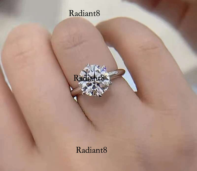 PT950 Platinum Real Moissanite Dia Ring Solitaire VVS 1 2 / 3 Wedding Band Fine Jewelry For Women