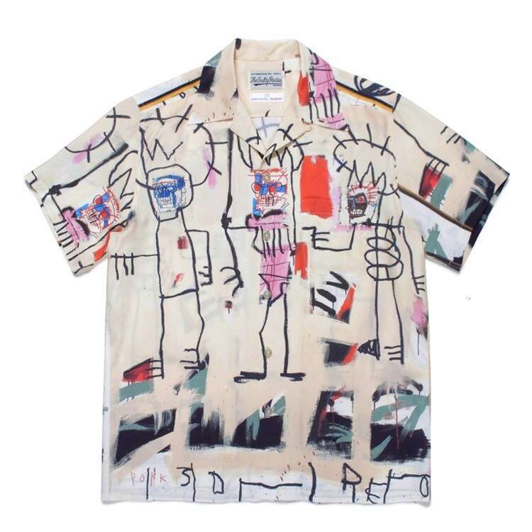 GUILTYPARTIES TIGER collaboration graffiti Hawaii WACKO MARIA short sleeved floral shirt for men