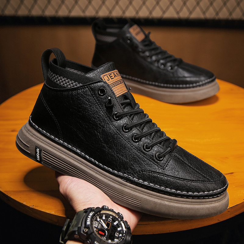 2025 New Men's Spring Designer Shoes Work Fashion High Top Casual Leather Martin Boots Outdoor Multi functional Fashion Shoes Sports Shoes