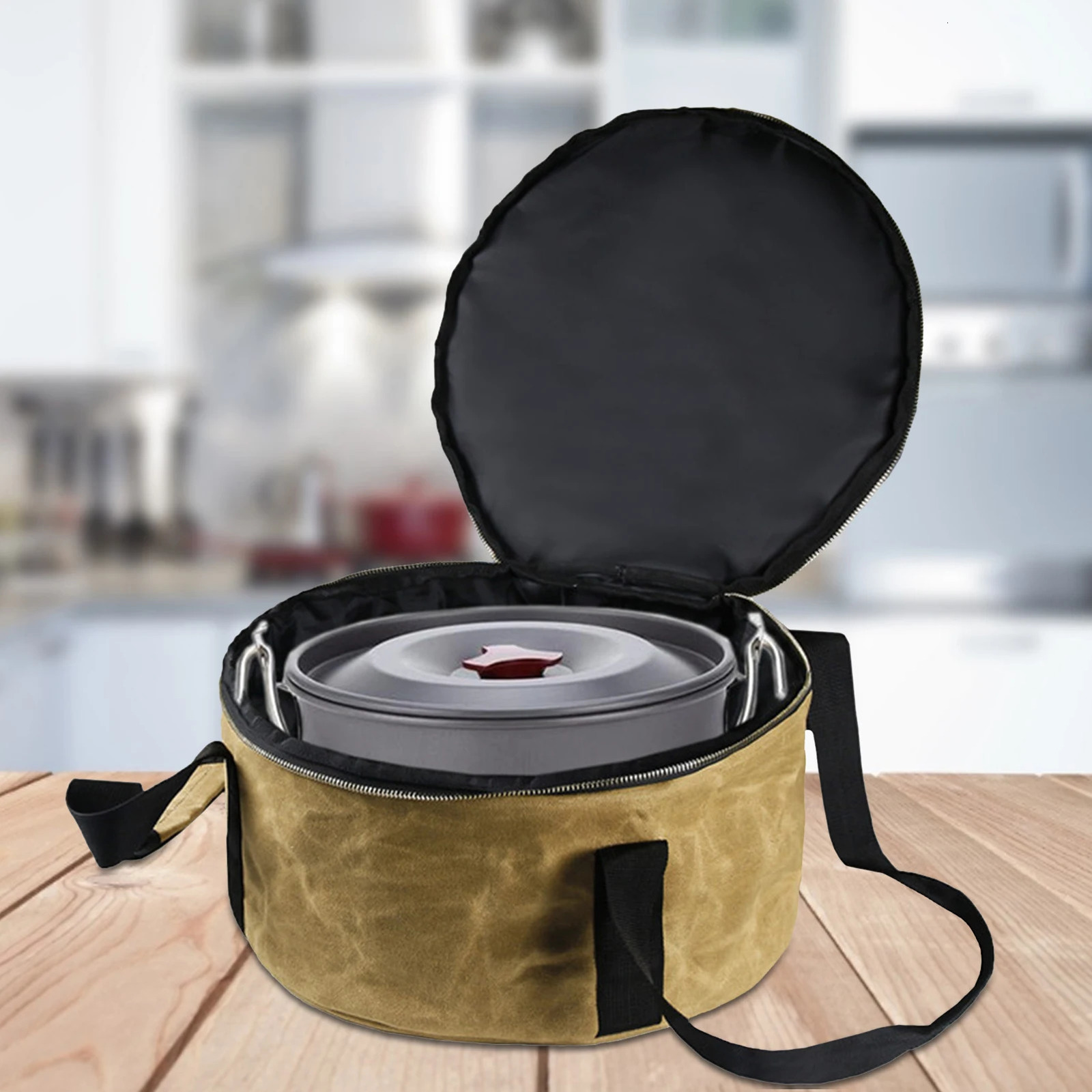 Ship from US 1417X709 Multifunctional Dutch Oven Canvas Storage Pouch Bags Cooking Utensils Organizer for Outdoor Activities BBQ 250304FBB