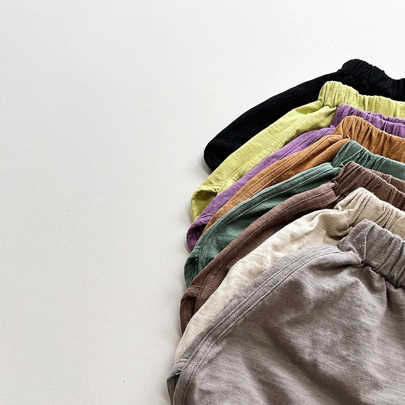 Spring and summer childrens shorts 1-8Y boys and girls pure cotton casual shorts Trouser Korean childrens clothing 250304