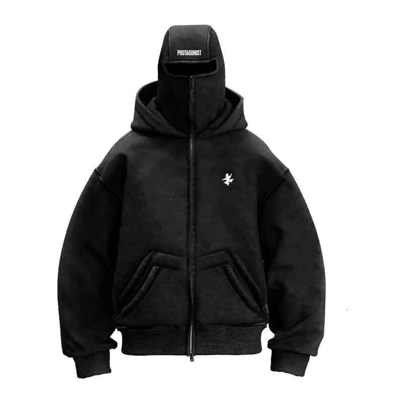 Trendy brand double hat unique design hooded autumn winter new item for both men and women loose Y2K sweatshirt