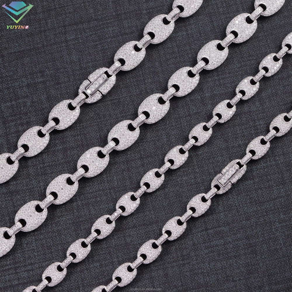 Fashion Mossanite Fine Jewelry 6mm 8mm Wide S Sier Dia Necklace VVS Moissanite Hiphop Cuban k Chain