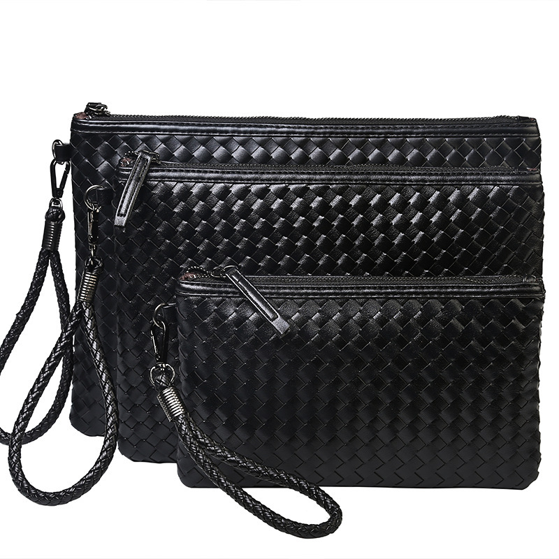 New Korean version handmade woven trendy men's fashionable women's letter envelope, iPad grab bag, A4 file bag