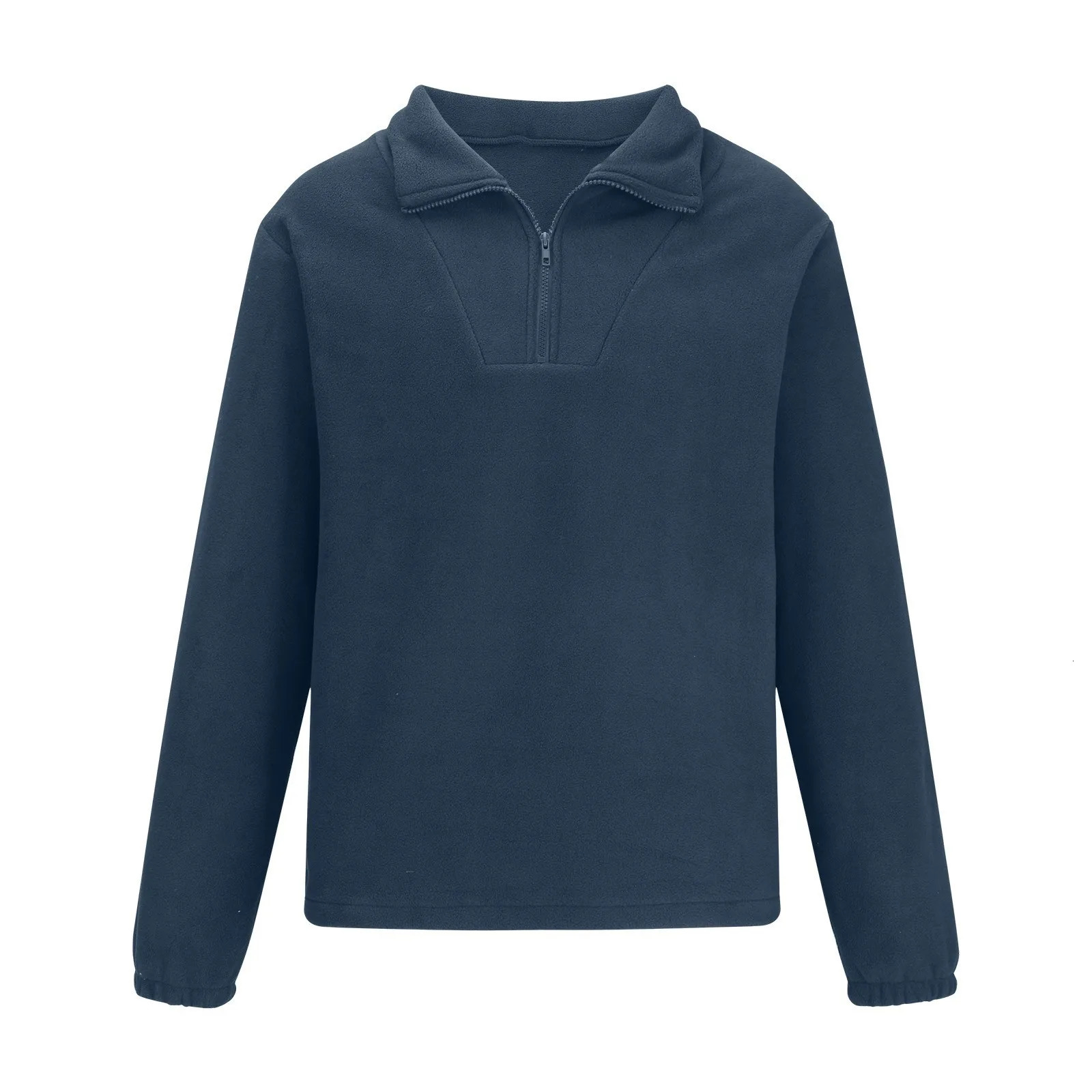Mens wool hoodie half zipper spring fashionable solid color long sleeved sweater streetwear crop top mens casual clothing 250304