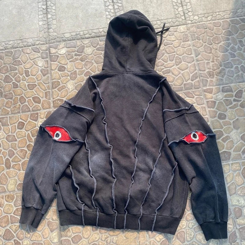 hip-hop streetwear Gothic casual printed pattern mens fashion hoodie Harajuku womens punk creative retro niche Y2K hoodie 250303