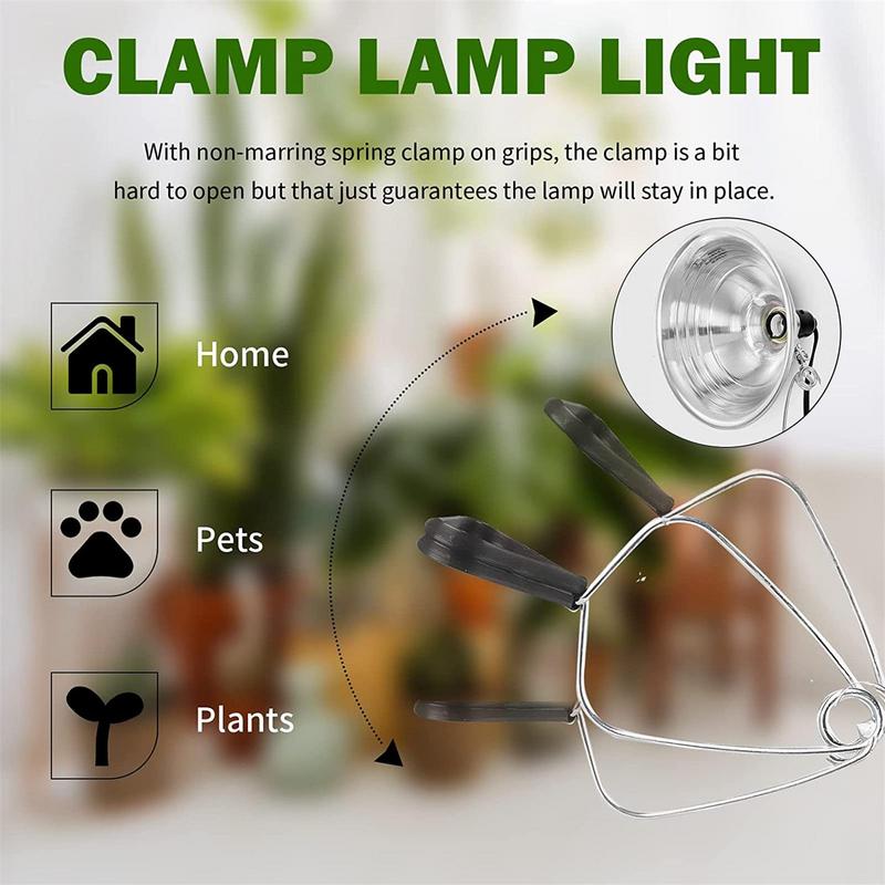 Reptile Heat Lamp Holder 300W Reptile Heat Lamp Holder Pet Bulb Lampshade Emitter Lamp Reptile Pet Lampshade 5.5 inch