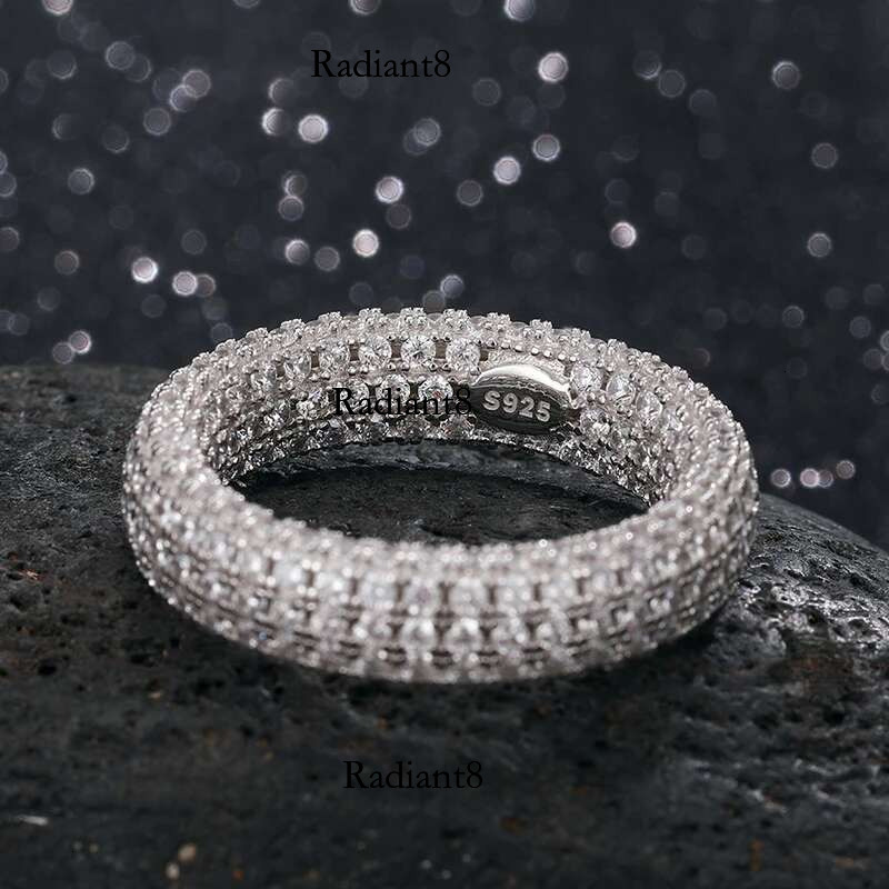 Hip Hop Real Sterg Stamp Ring Full Cubic Zircon Gold Charm Jewelry Punk Male Women Finger Rings Size 7-10 Unisex