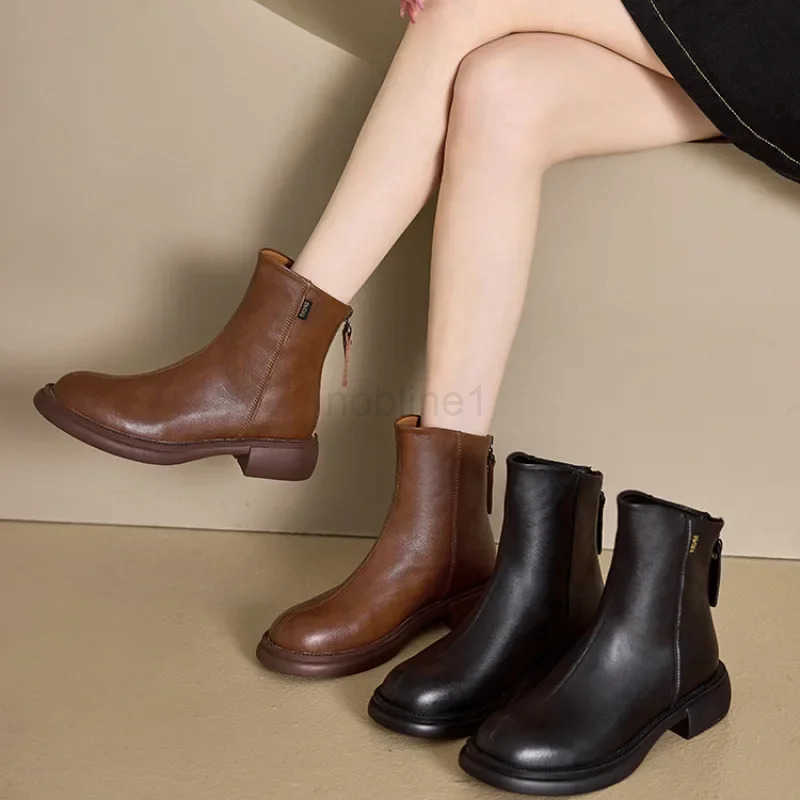 wens shoes boots British style thick-soled mid-calf cfortable Korean style trendy boots Z250304
