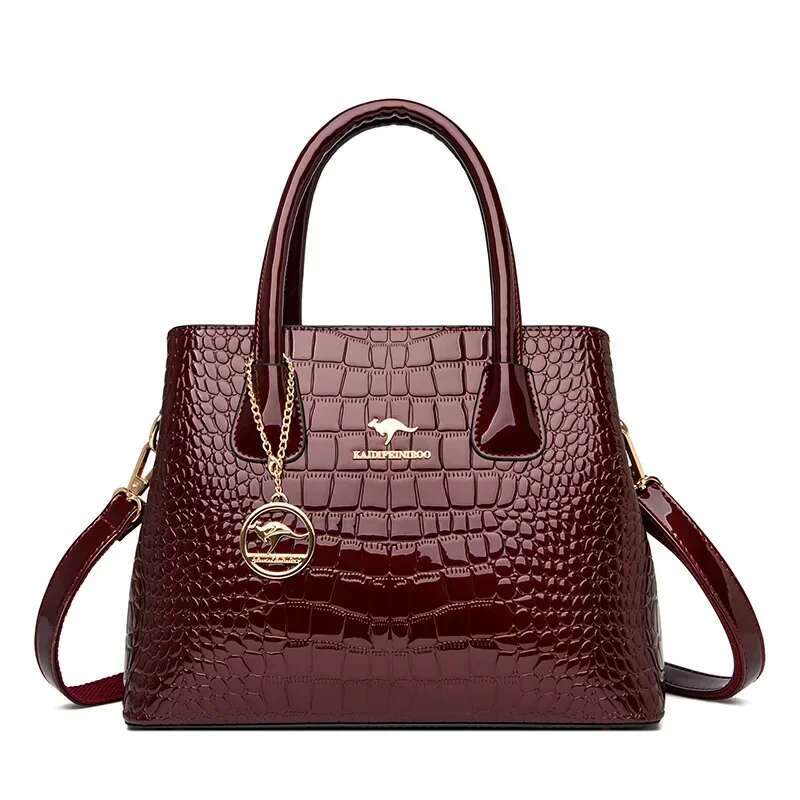 New Fashion Alligator Women Handbags European Design Patent Leather Ladies Shoulder Bags Female Girl Brand Crossbody Bag